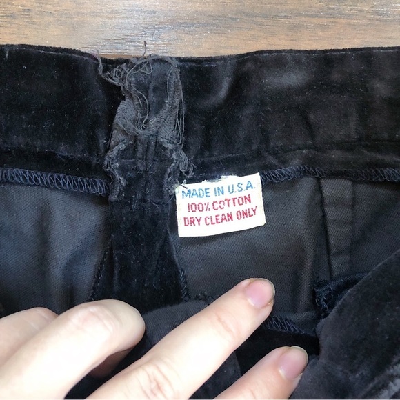 vintage • 90s Calvin Klein velvet pants trousers chocolate brown high waist - Picture 3 of 12